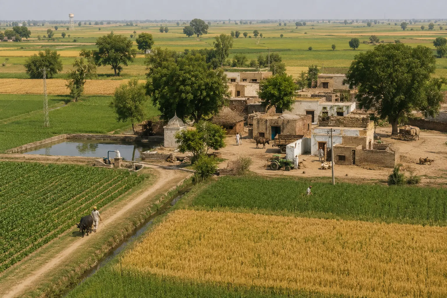 Rural Puadh region village farmland before Chandigarh construction
