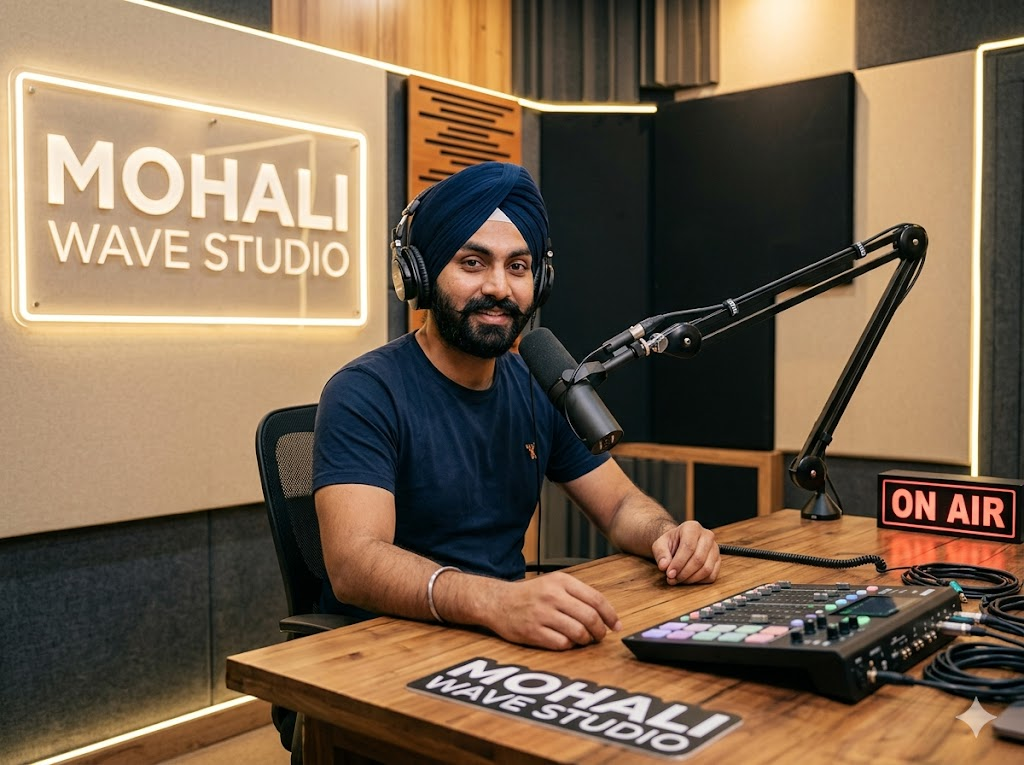 Professional podcast anchor hosting