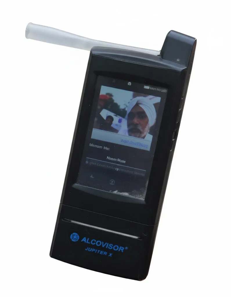 Traffic Police using Alcometer Breathalyzer